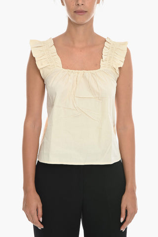 Solid-Color Top GILL with Pleats