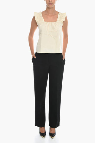 Solid-Color Top GILL with Pleats