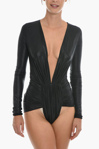 Body in Lurex con Arricciature