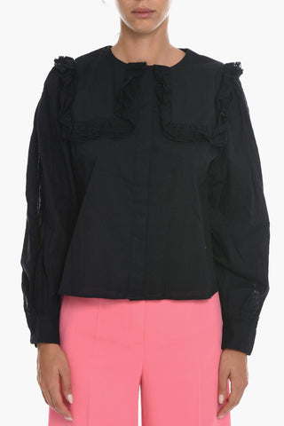 Blusa ELIZABETH In Cotone con Dettagli in Pizzo