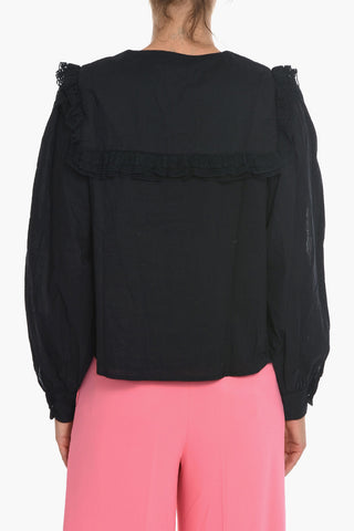 Blusa ELIZABETH In Cotone con Dettagli in Pizzo