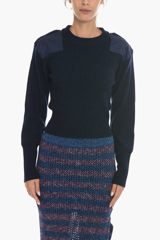 ICONS Wool Ribbed NIKOLE Sweater with Satin Details