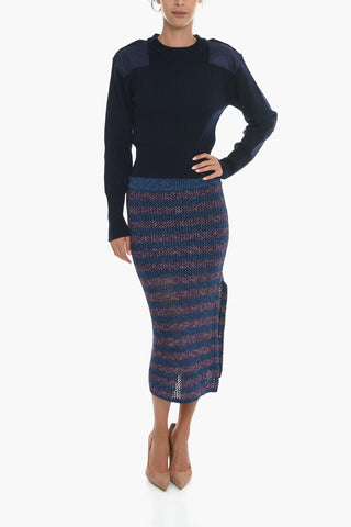 ICONS Wool Ribbed NIKOLE Sweater with Satin Details