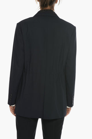 Lined Single Breasted Blazer With Drawstrings