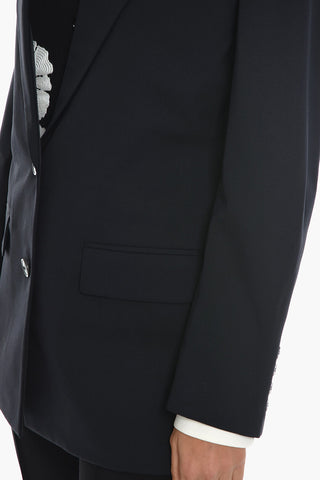Lined Single Breasted Blazer With Drawstrings