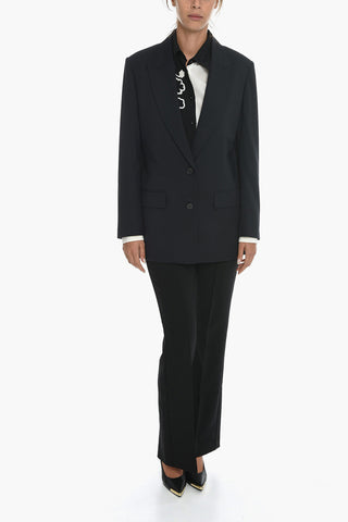 Lined Single Breasted Blazer With Drawstrings