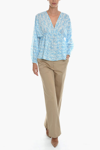 플로럴 패턴 블라우스 GERTRUD 퍼프 소매