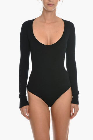 Cashmere Crew-Neck Lon Sleeve Bodysuit