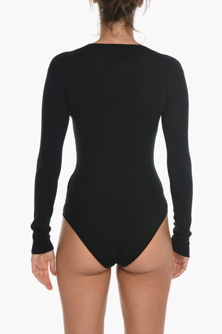 Cashmere Crew-Neck Lon Sleeve Bodysuit