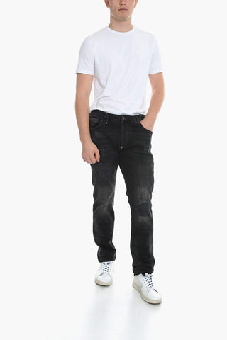 Super Straight Fit Denims with Distressed Design