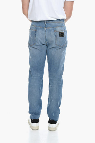 Jeans Distressed con Tapered Fit 17cm