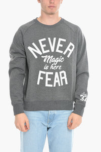 Rundhals-Sweatshirt NEVER FEAR einfarbig mit Kontrastdruck