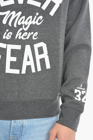 Crewneck Sweatshirt NEVER FEAR in Solid Color with Contrast Print