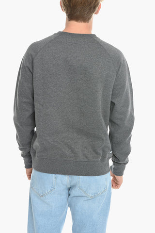 Cotton-Blend Crewneck Sweatshirt with Contrast Print