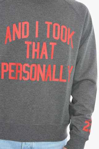 Cotton-Blend Crewneck Sweatshirt with Contrast Print