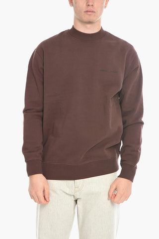 Solid Color NORSBRO Crew-neck Sweatshirt with Ribbed Trims