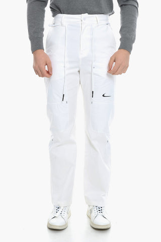 NIKE X OFF-WHITE Panatloni Cargo in Misto Cotone con Coulisse