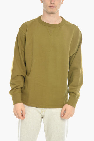 Solid color Cotton Crew-Neck Sweatshirt