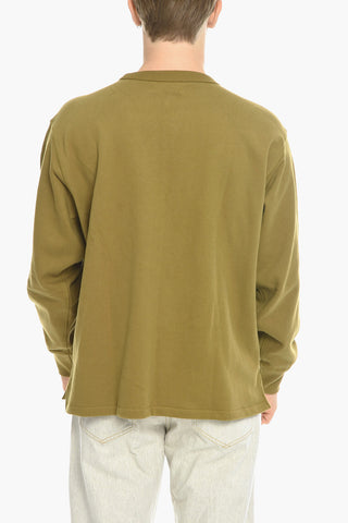 Solid color Cotton Crew-Neck Sweatshirt