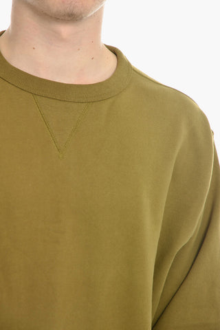 Solid color Cotton Crew-Neck Sweatshirt