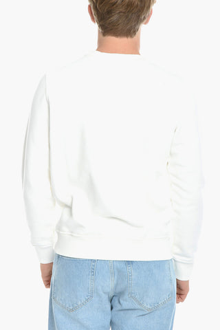 Brushed Cotton S-GINN-E8 Crew-neck Sweatshirt with Front Print