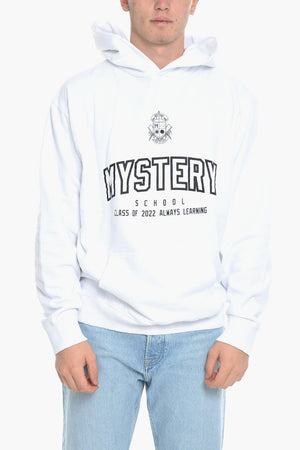 Hoodie with Contrasting Print and Patch Pocket