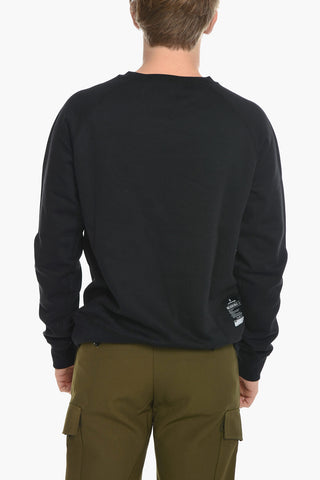 Cotton-Blend Crewneck Sweatshirt with Contrast Print