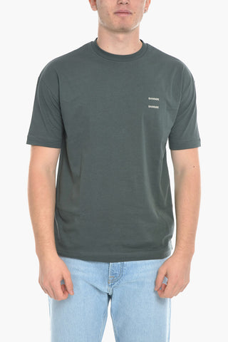 Solid Color JOEL Crew-neck T-Shirt with Printed Logo