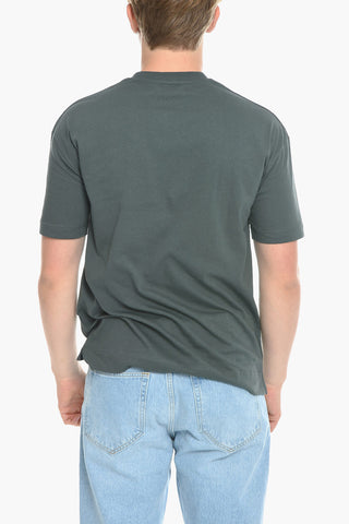 Solid Color JOEL Crew-neck T-Shirt with Printed Logo