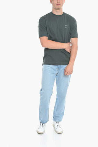 Solid Color JOEL Crew-neck T-Shirt with Printed Logo