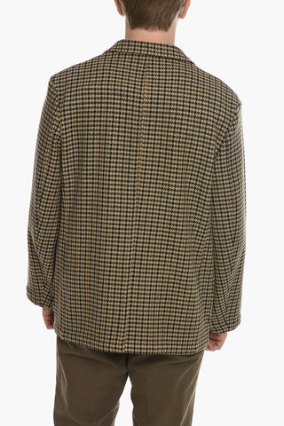 Unlined Single Breasted Wool Blend Blazer