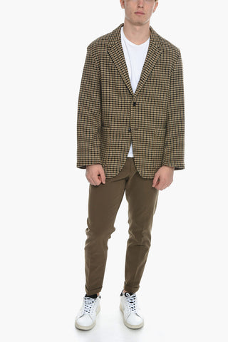 Unlined Single Breasted Wool Blend Blazer