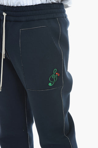 Reversible Casual Pants with Embroidery