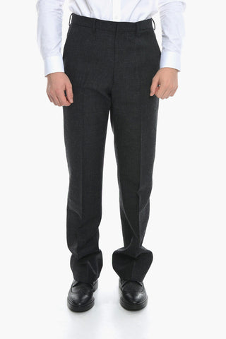 Virgin Wool Trousers with Wide Leg