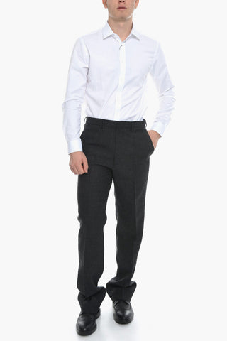 Virgin Wool Trousers with Wide Leg