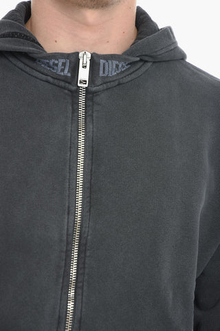 Brushed Cotton S-NEKKI-JAC Sweatshirt with Hood and Zip Closure