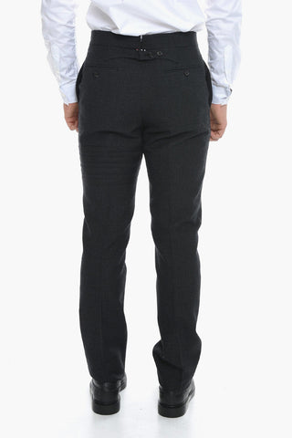Pantaloni Sartoriali in Lana con Martingala
