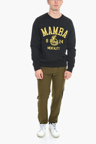 Crewneck Sweatshirt MAMBA in Solid Color with Contrast Print