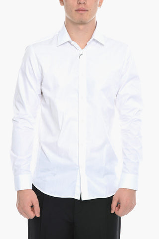 Popeline Cotton Slim Fit Shirt with Standard Collar