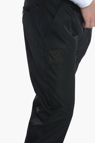 Joggers in Nylon con Logo Patch sul Retro