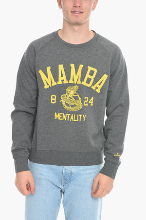 Crewneck Sweatshirt in Solid Color with Contrast Print