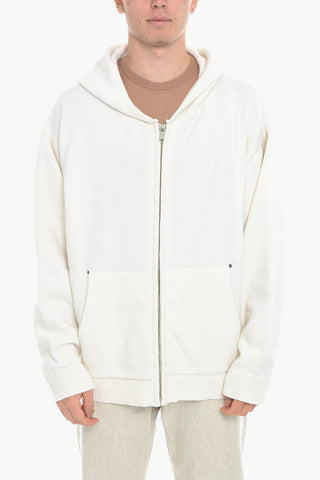 Wool and Nylon Sweater with Hood and Zip