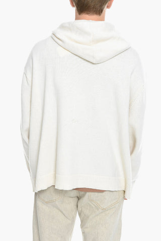 Wool and Nylon Sweater with Hood and Zip