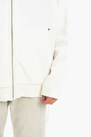 Wool and Nylon Sweater with Hood and Zip