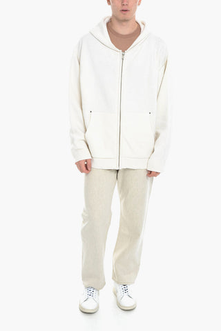 Wool and Nylon Sweater with Hood and Zip