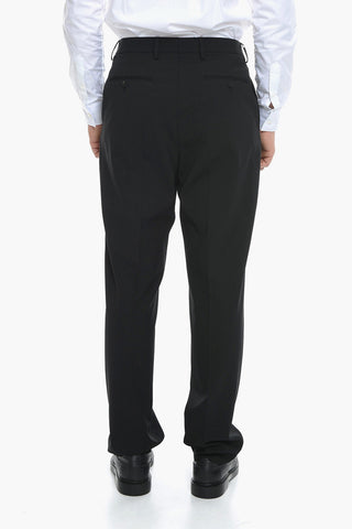 Wool-blend Pleated Trousers with Belt