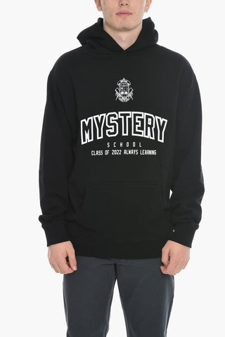 Felpa Hoodie con Maxi Stampa a Contrasto