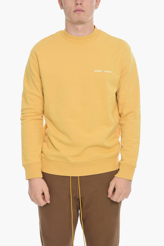 Solid Color NORSBRO Crew-neck Sweatshirt with Ribbed Trims