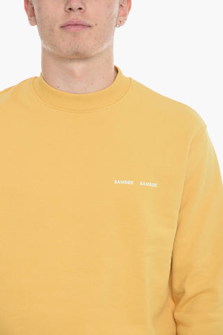 Solid Color NORSBRO Crew-neck Sweatshirt with Ribbed Trims