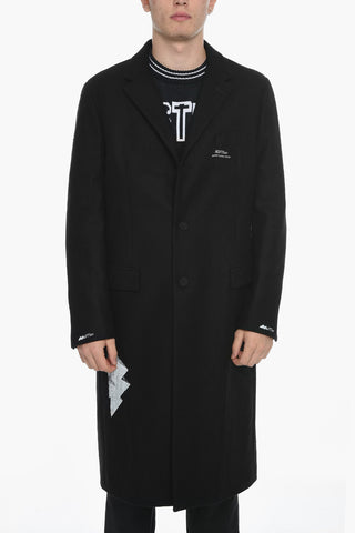 Maxi Cappotto In Misto Lana Con Tasche ad Aletta